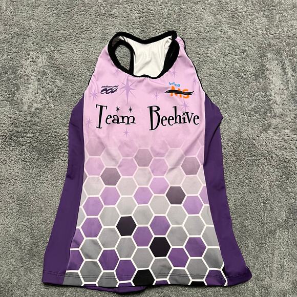 Podiumwear Tank Top Shirt Womens Medium Racer back Cycling Pockets Beehive MS - Picture 1 of 7